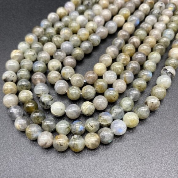 6mm Labradorite Genuine Semi Precious Natural Gemstone Bead Strand - Picture 2 of 3